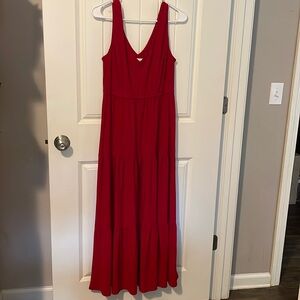Emma and Michelle red maxi dress super soft flowy